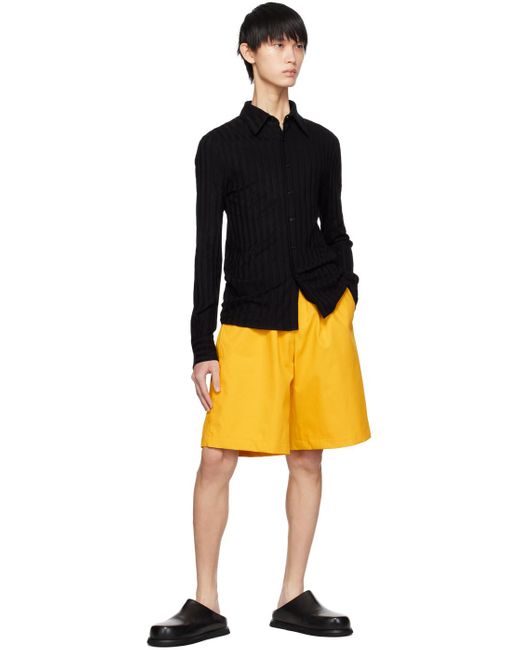 Carlota Barrera Yellow Drawstring Shorts for men
