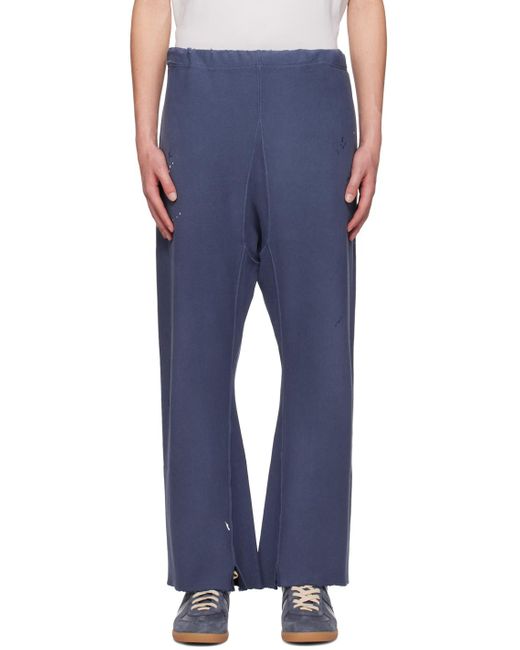 Maison Margiela Blue Paint Splatter Sweatpants for men