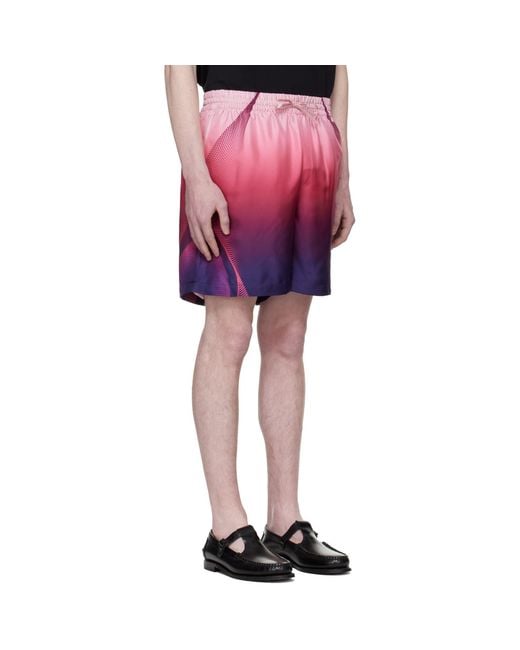 Casablanca Red Gradient Silk Shorts for men