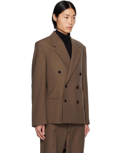 Lemaire Brown Boxy Blazer for men