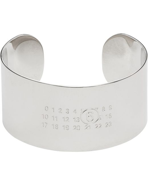 MM6 by Maison Margiela White Logo Cuff Bracelet
