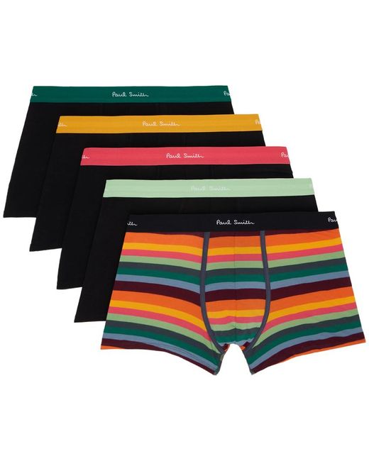Paul Smith Multicolor Five-pack Black Stripe Boxer Briefs for men