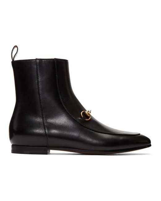 Gucci Black Jordaan Leather Ankle Boot