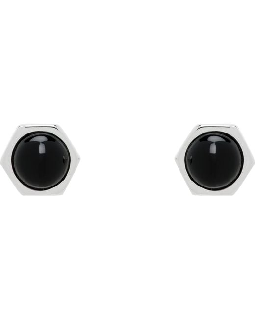NUMBERING Black #7122 Earrings for men