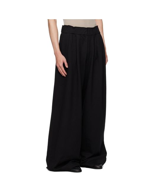 Dries Van Noten Black Pleated Sweatpants for men