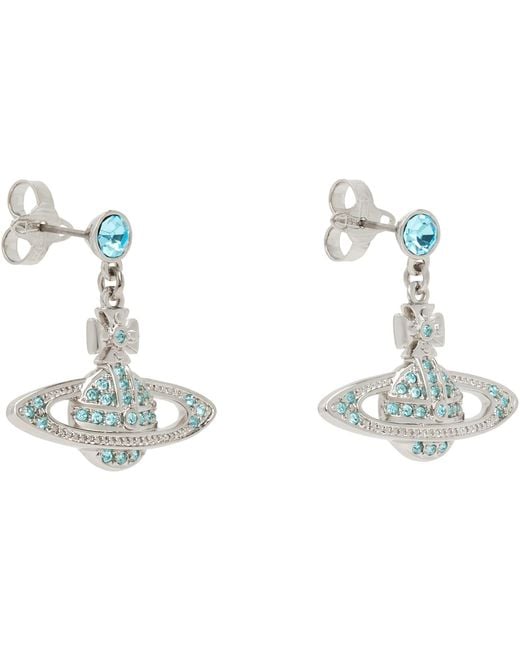Vivienne Westwood Blue Mini Bas Relief Drop Earrings