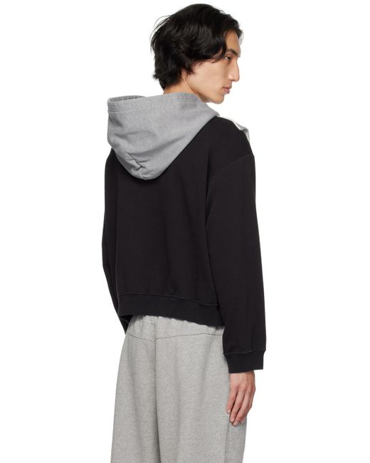 MM6 by Maison Martin Margiela Black & Gray Layered Hoodie for men