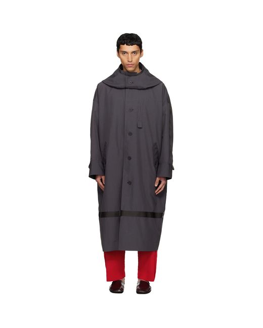 Homme Plissé Issey Miyake Black Carrier Carried Coat for men