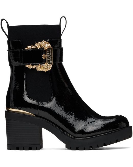 Versace Black Mia Buckle Ankle Boots