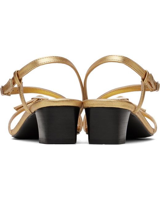 Sandales à talon bottier mara dorées Paloma Wool en coloris Black