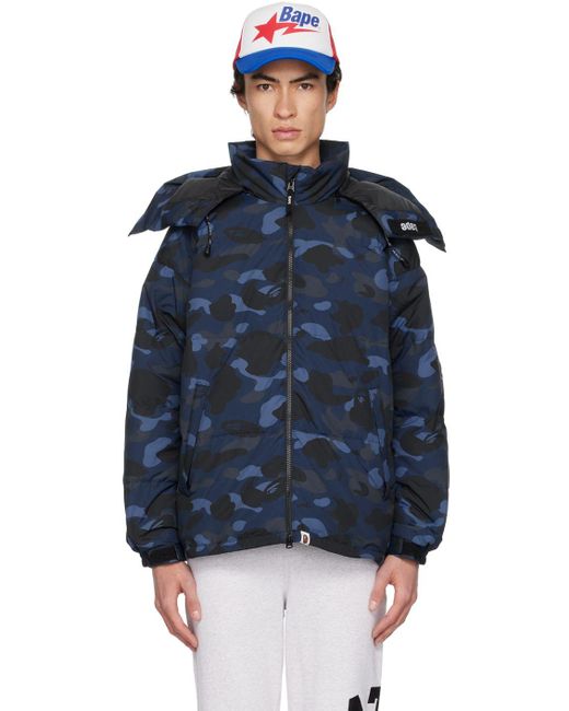 A Bathing Ape Camouflage Down Jacket in Blue for Men Lyst