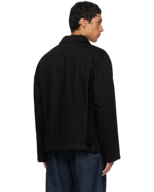 Lemaire Black Boxy Denim Jacket for men