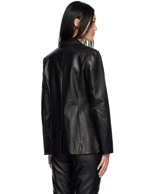 Third Form Black Grained Faux-leather Blazer