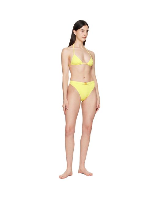 Balmain Yellow Triangle High Brief Bikini