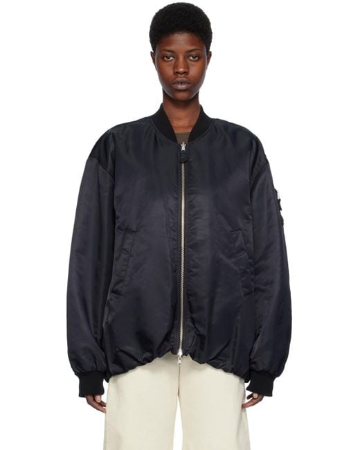 Low Classic Blue Reversible Bomber Jacket