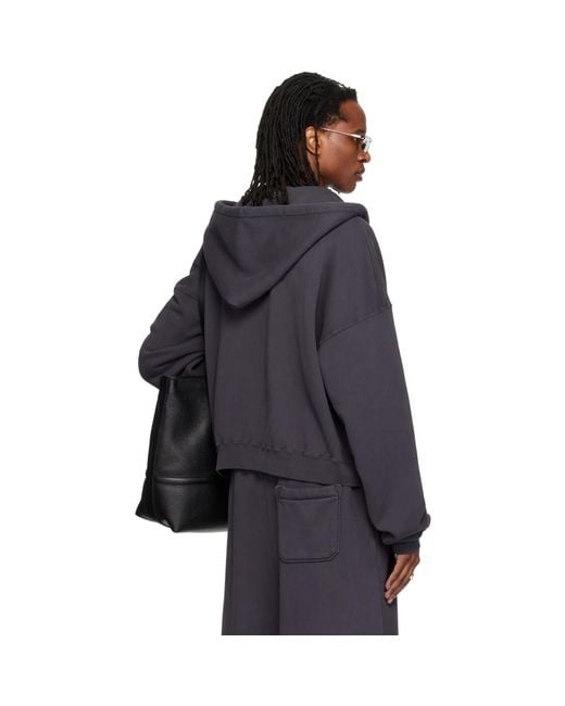 Lu'u Dan Blue Washed Zip Hoodie for men