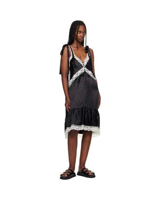 Marc Jacobs Black 'The Leather Kiki' Slide Sandals