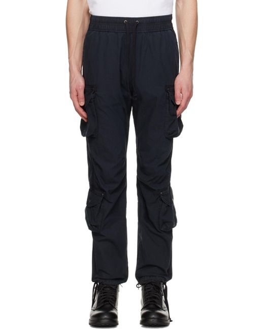Pantalon cargo teint en plongée noir John Elliott pour homme en coloris Blue