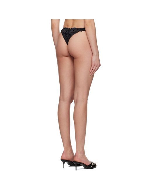 Shadowplay Black Ruffled Thong