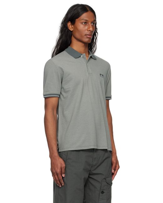 C P Company Black Tacting Piquet Polo for men