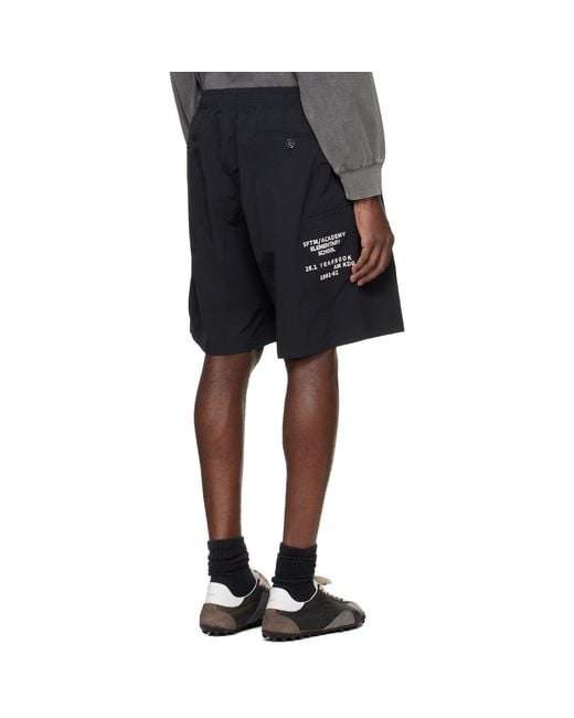 Song For The Mute Black 'Sftm/Academy' Gym Shorts for men