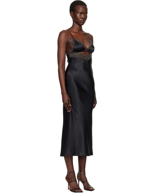 Fleur du Mal ブラック Beaded Rose スリップドレス Black