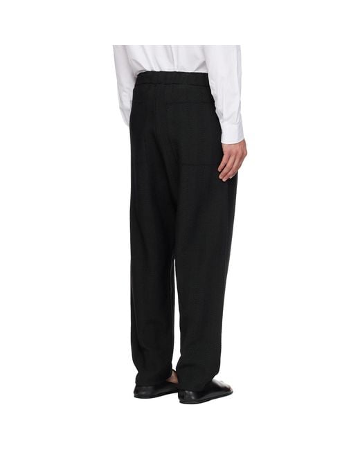 Homme Plissé Issey Miyake Black Inlaid Knit Trousers for men