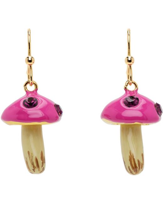 Marni Ssense Exclusive Pink Mushroom Earrings for men