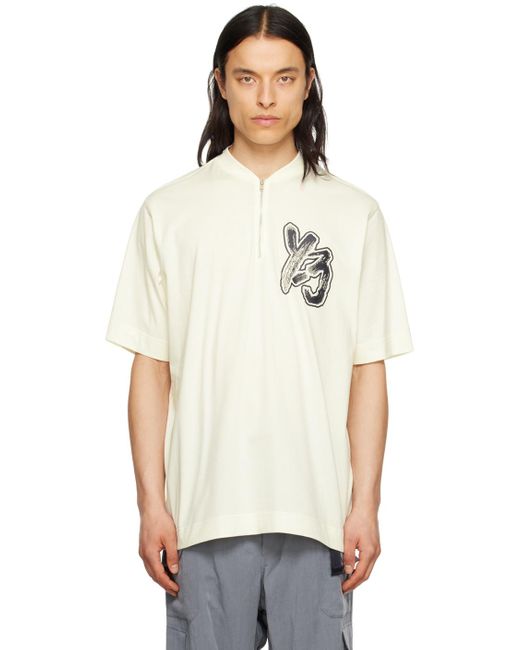 Y-3 Off-white Half-zip T-shirt for men