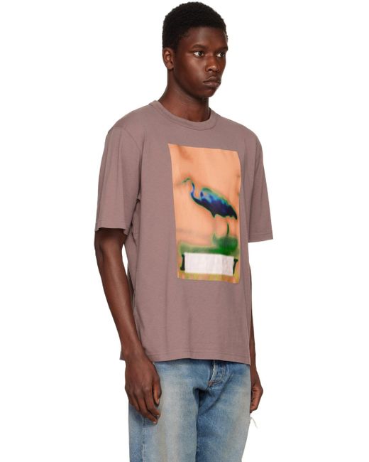 Heron Preston Multicolor Purple Heron Censored T-shirt for men