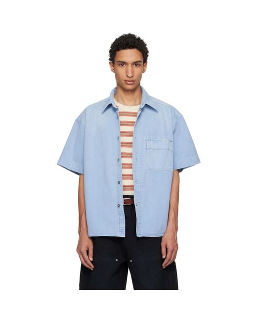 Wooyoungmi White Faded Denim Shirt for men