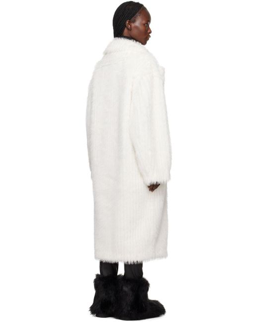 Stand Studio Offwhite Genevieve Fauxfur Coat in Black Lyst