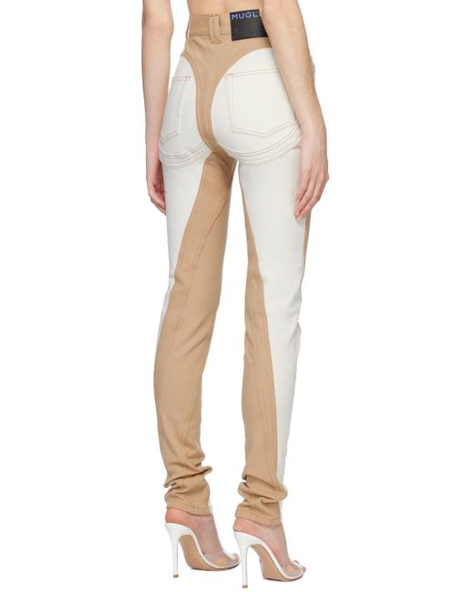 Mugler Natural Ssense Exclusive Beige & White Spiral Jeans