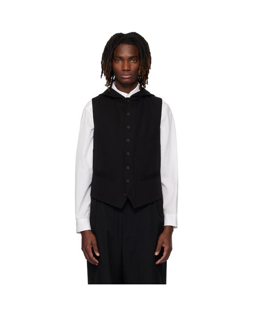 Yohji Yamamoto Black Hooded Vest for men