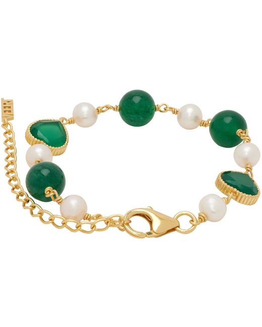 Veert Green Onyx Freshwater Pearl Bracelet for men
