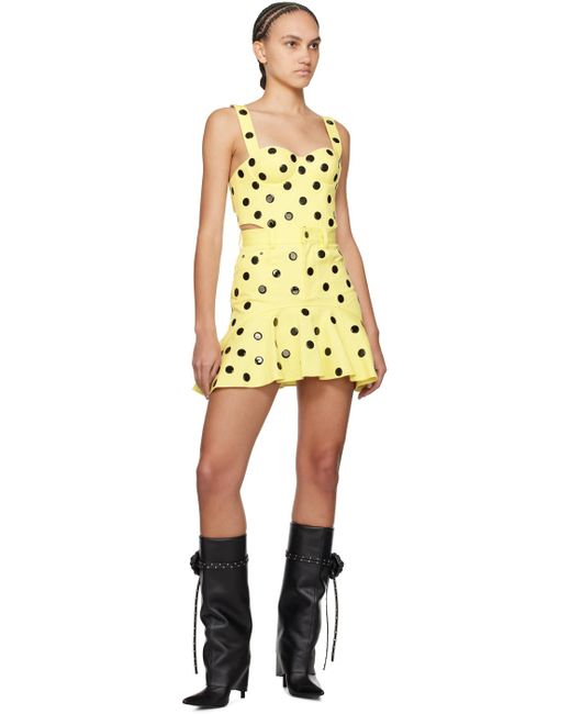 Area Yellow Polka Dot Miniskirt