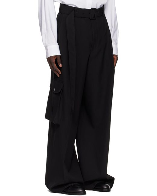 Pantalon cargo noir à ceinture Dries Van Noten pour homme en coloris Black