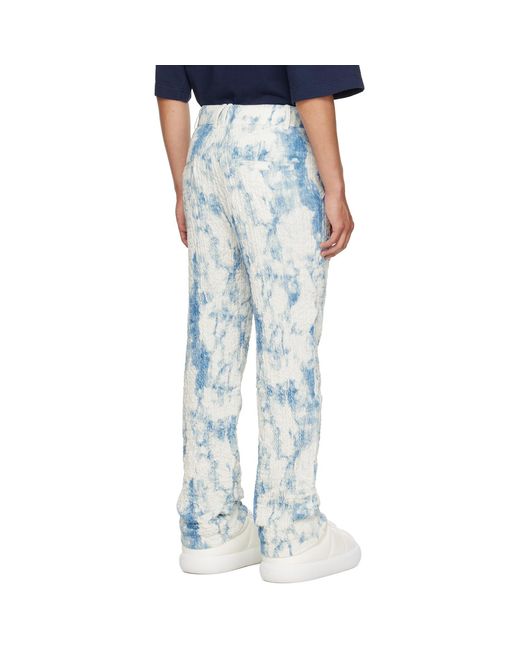 Feng Chen Wang Blue Printed Trousers for men