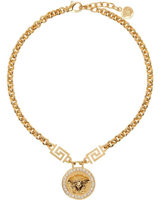 Versace Metallic Gold 'la Medusa Greca' Necklace