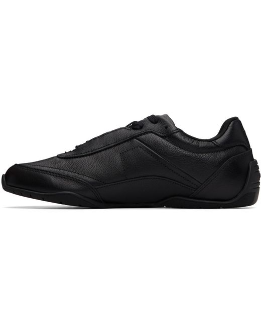 Boss Black Logo Detail Leather Sneakers for men
