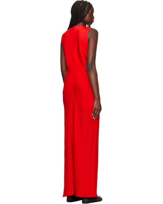 Robe Longue Droite Rouge AMI en coloris Red