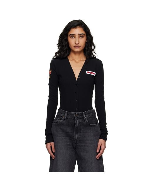 Off-White c/o Virgil Abloh Black Heavy Jersey Button Up Bodysuit