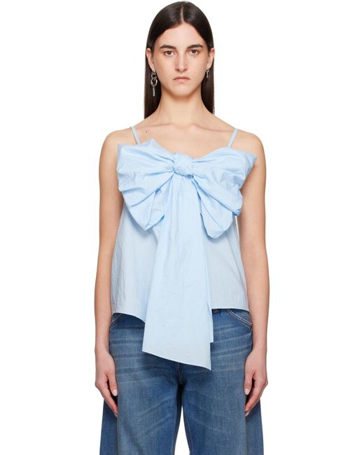 Acne Blue Bow Strap Top