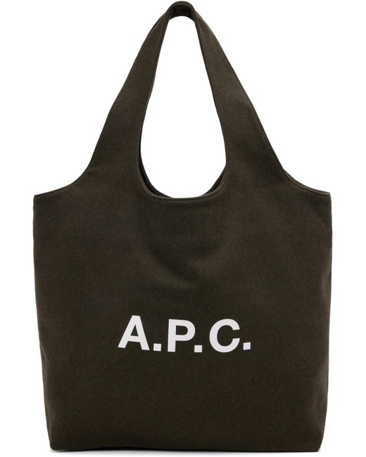 A.P.C. Black Khaki Ninon Tote for men