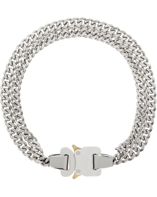 1017 ALYX 9SM Metallic 2X Chain Buckle Necklace for men