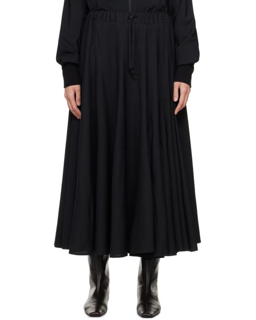 Jupe longue noire à goussets Yohji Yamamoto en coloris Black