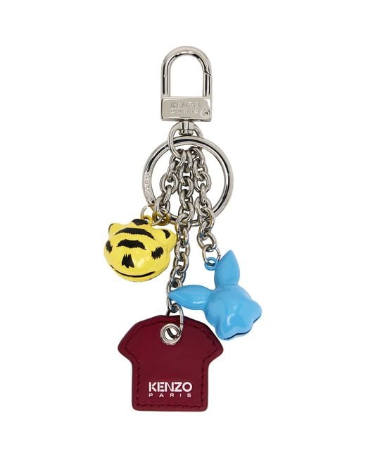 KENZO White Paris Cartoon' Multi Charm Keychain for men