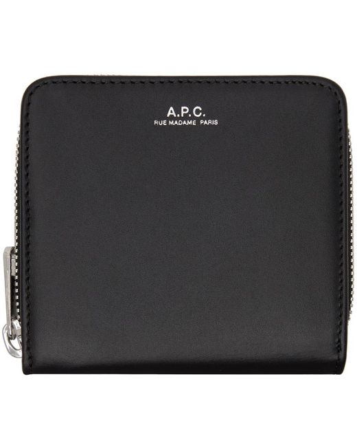 A.P.C. . Black Emmanuel Compact Wallet for men