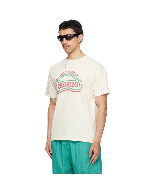 Willy Chavarria Green Off- 'Chorizo' Easy T-Shirt for men