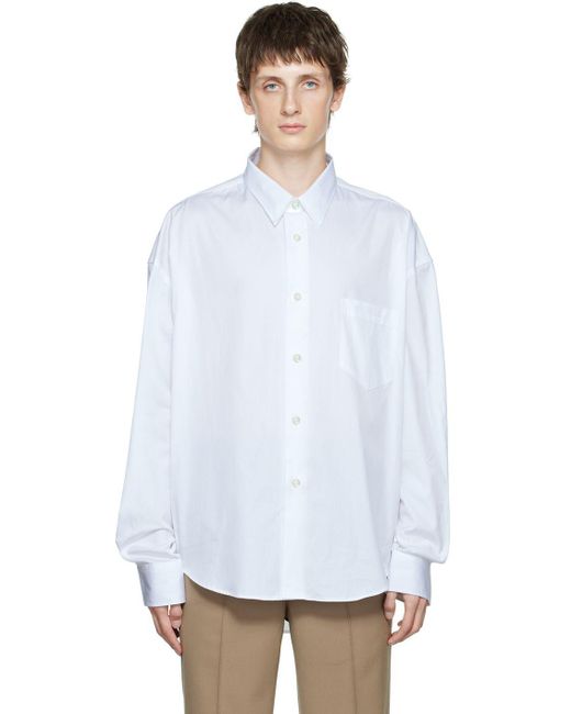 Ami Paris Boxy Shirt in White for Men | Lyst UK